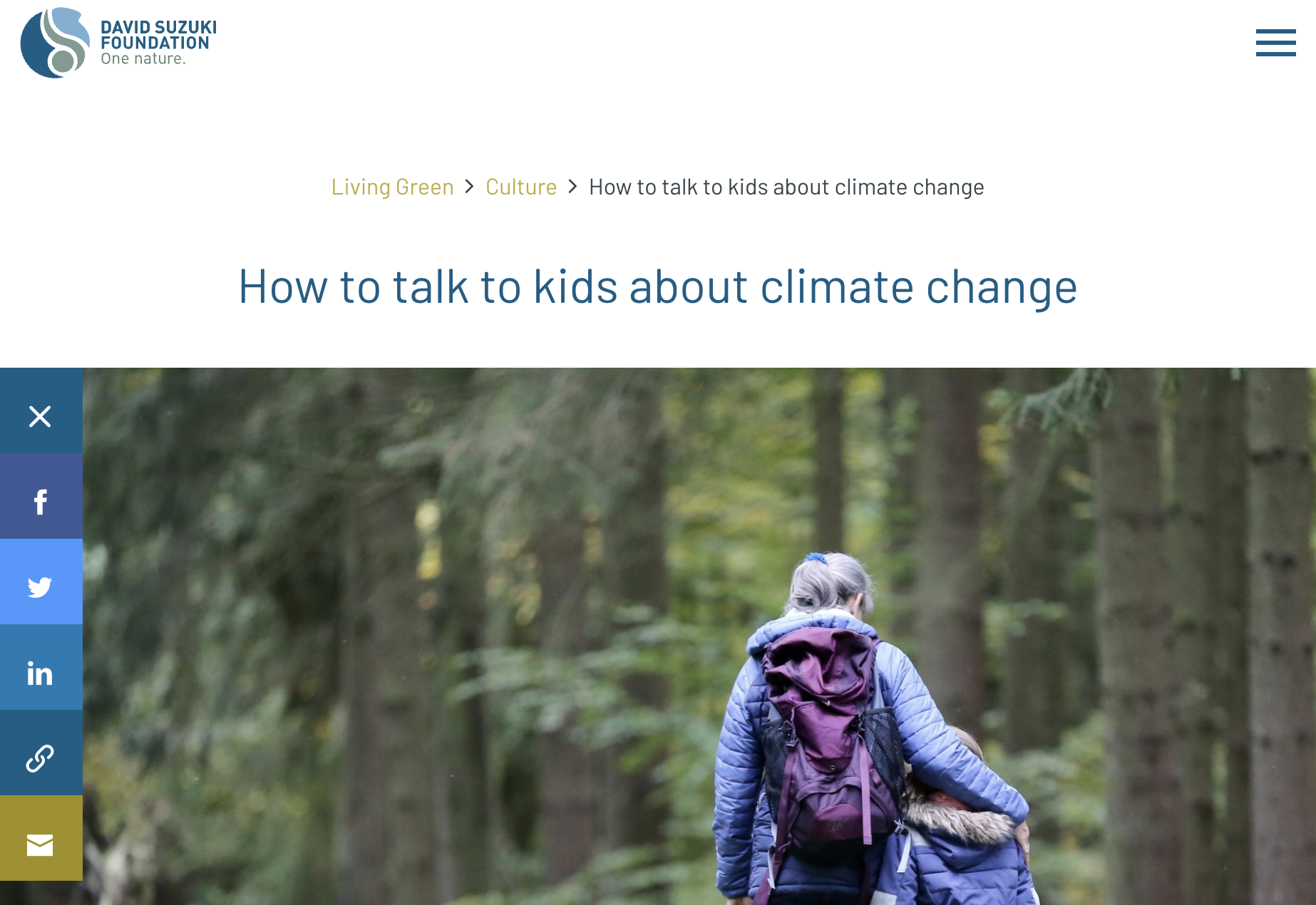 How to talk to kids about climate change homepage